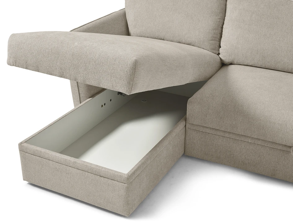 Öland - Bäddsoffa med schäslong vänster - Beige