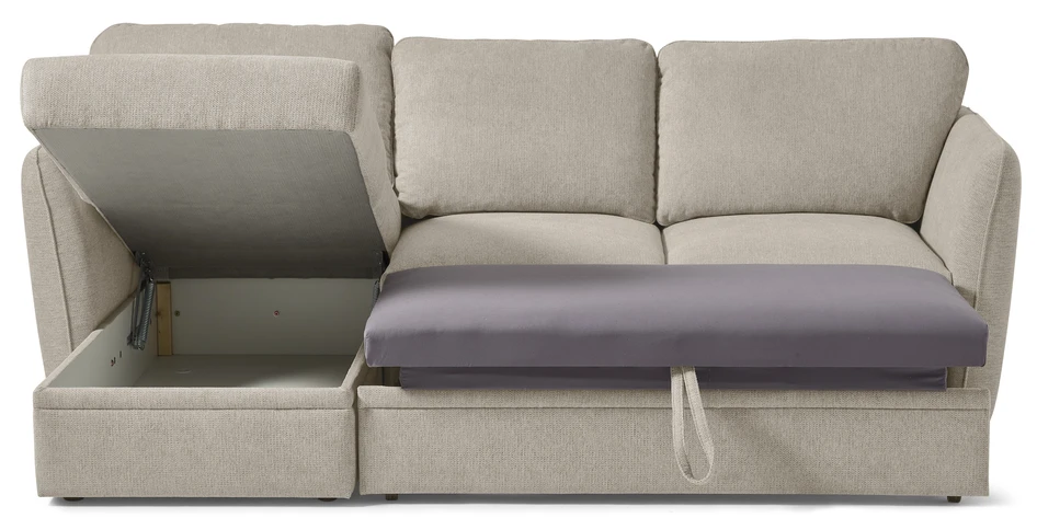 Öland - Bäddsoffa med schäslong vänster - Beige