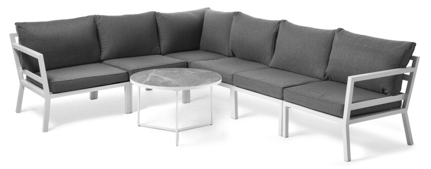 Maxime/Encore - Utegrupp med soffa och bord - Vit