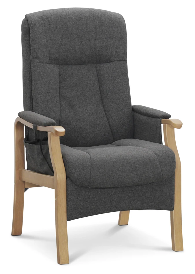 Rune - Fåtölj med fotpall, lyfthjälp - Grå