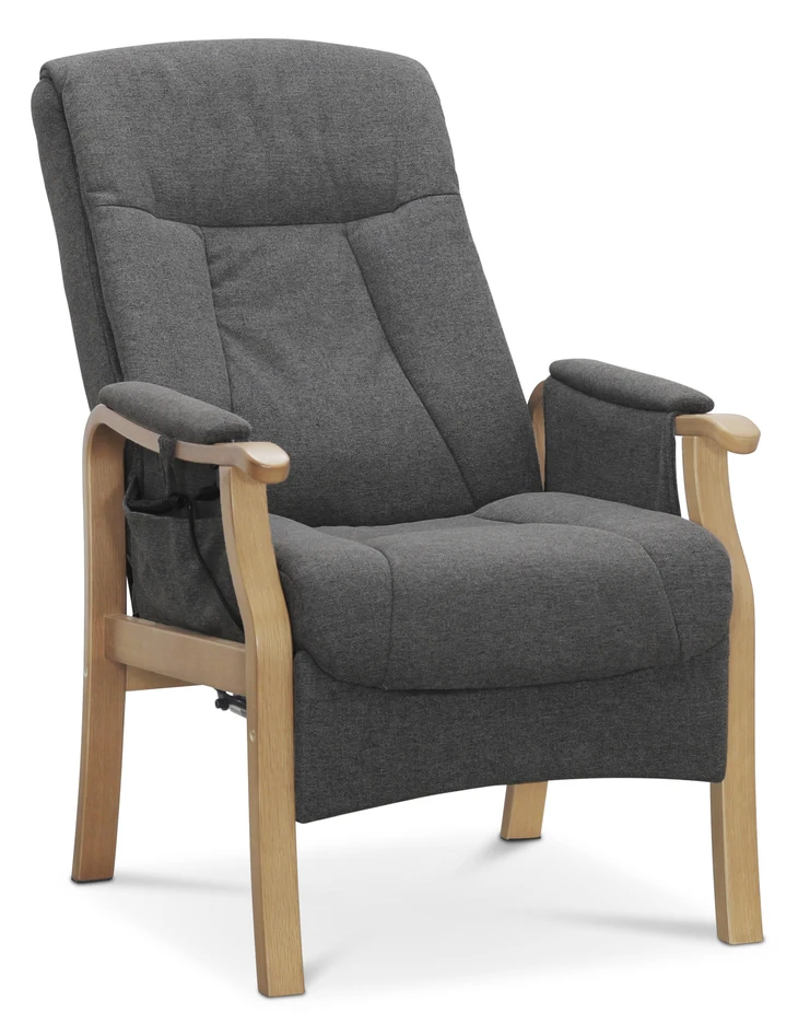 Rune - Fåtölj med fotpall, lyfthjälp - Grå