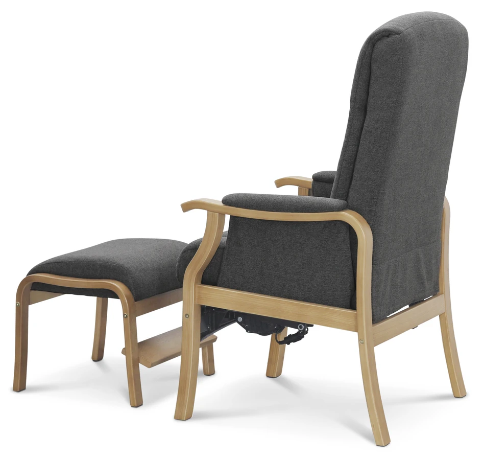 Rune - Fåtölj med fotpall, lyfthjälp - Grå