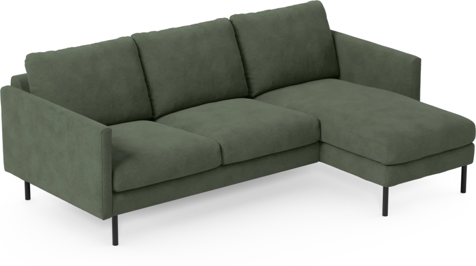 Madison Lux - 2-sits soffa med schäslong höger - Grön