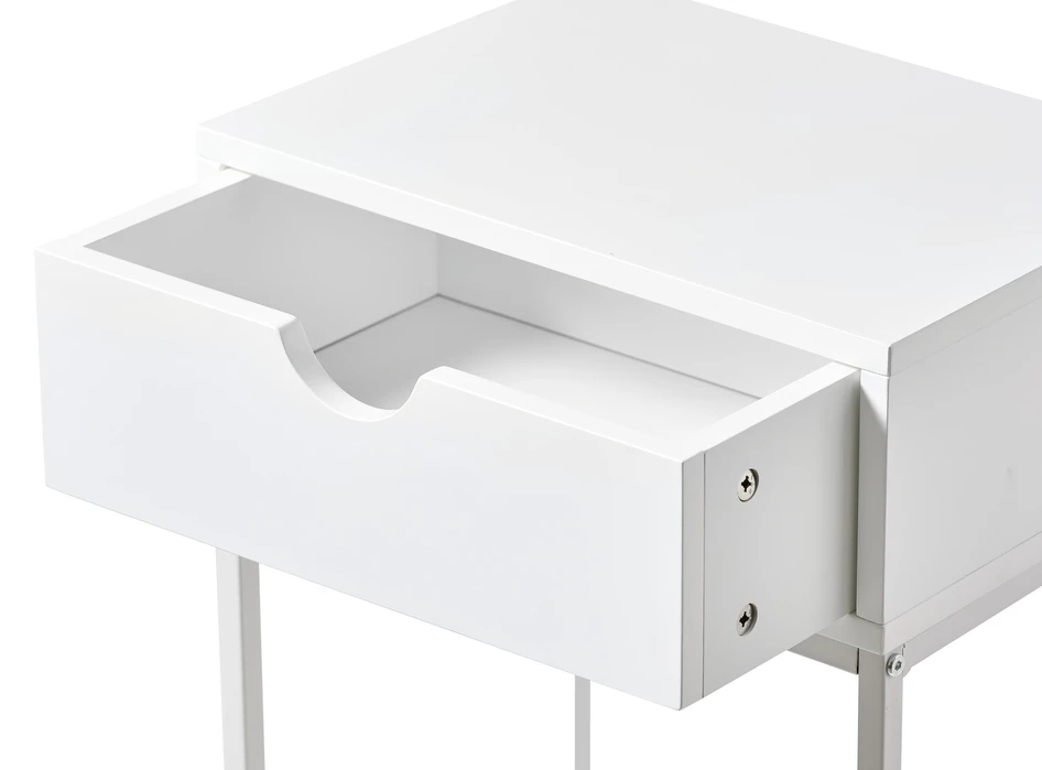 Plint - Sängbord med 1 låda, 40x28,5x70 cm - Vit