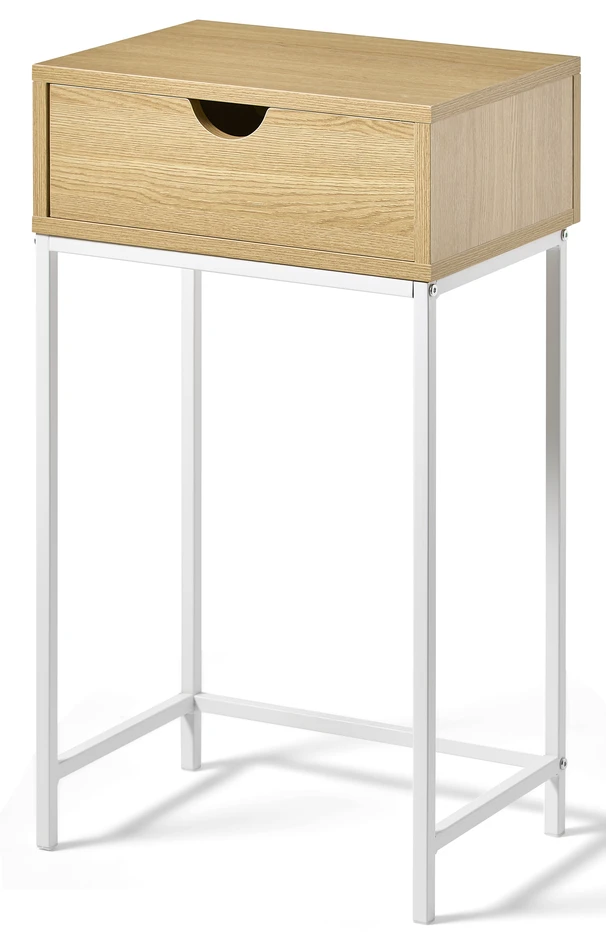 Plint - Sängbord med 1 låda, 40x28,5x70 cm - Beige