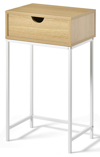 Plint - Sängbord med 1 låda, 40x28,5x70 cm - Beige