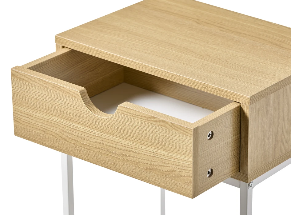 Plint - Sängbord med 1 låda, 40x28,5x70 cm - Beige