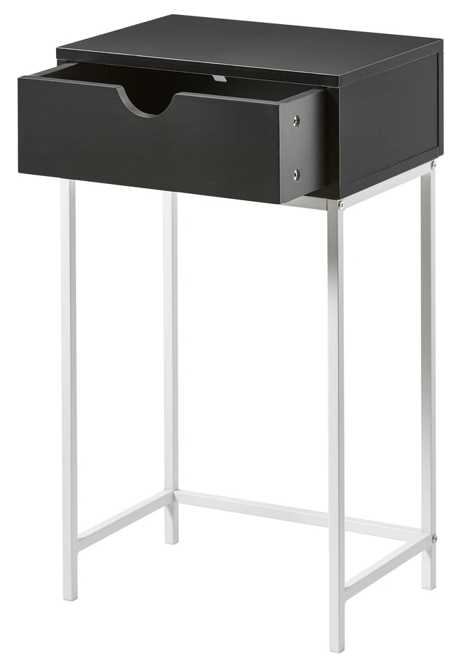 Plint - Sängbord med 1 låda, 40x28,5x70 cm - Svart