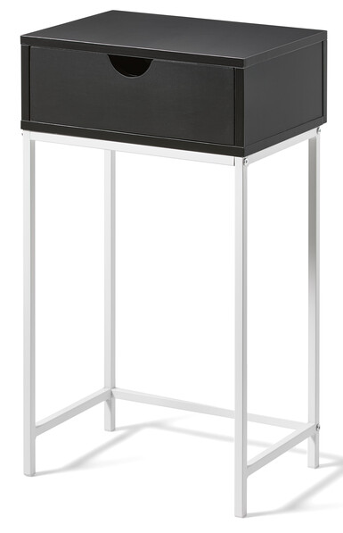 Plint - Sängbord med 1 låda, 40x28,5x70 cm - Svart