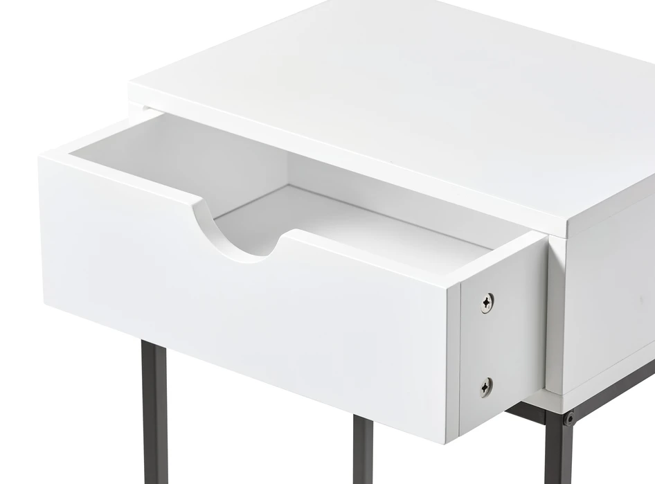 Plint - Sängbord med 1 låda, 40x28,5x70 cm - Vit