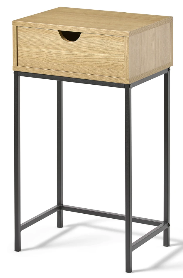 Plint - Sängbord med 1 låda, 40x28,5x70 cm - Beige