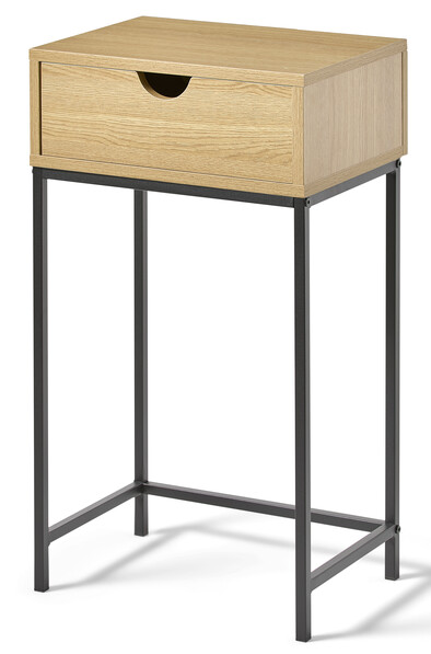 Plint - Sängbord med 1 låda, 40x28,5x70 cm - Beige