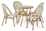 Campino - Utegrupp bord Ø 70 cm med 4 stolar - Beige