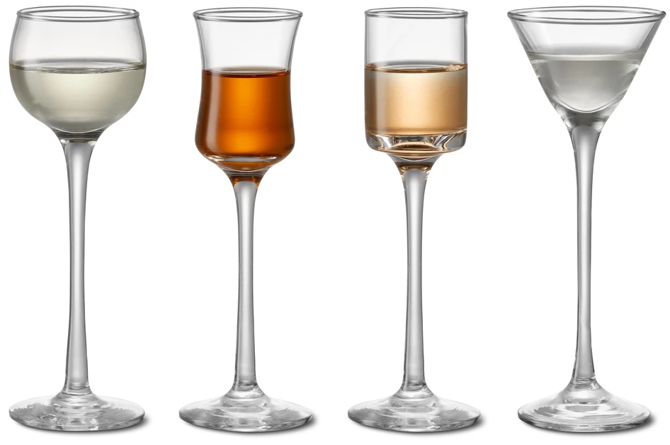 Nubbe - Snapsglas, 4-pack H 16 cm, 4 cl - Vit