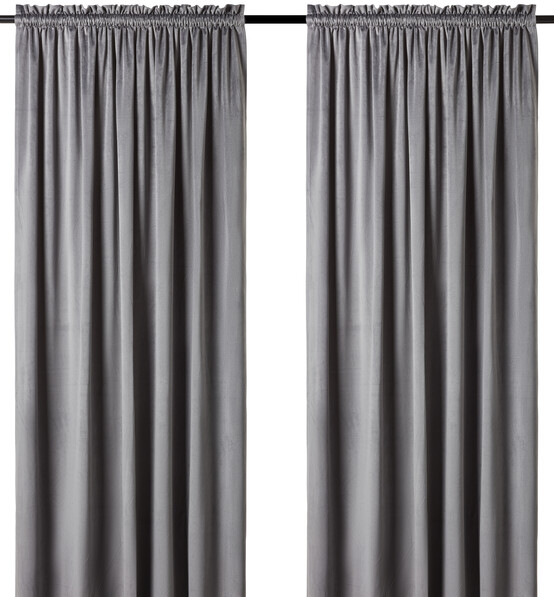 Gabrielle  - Gardin, 135x250 cm, 2-pack - Grå