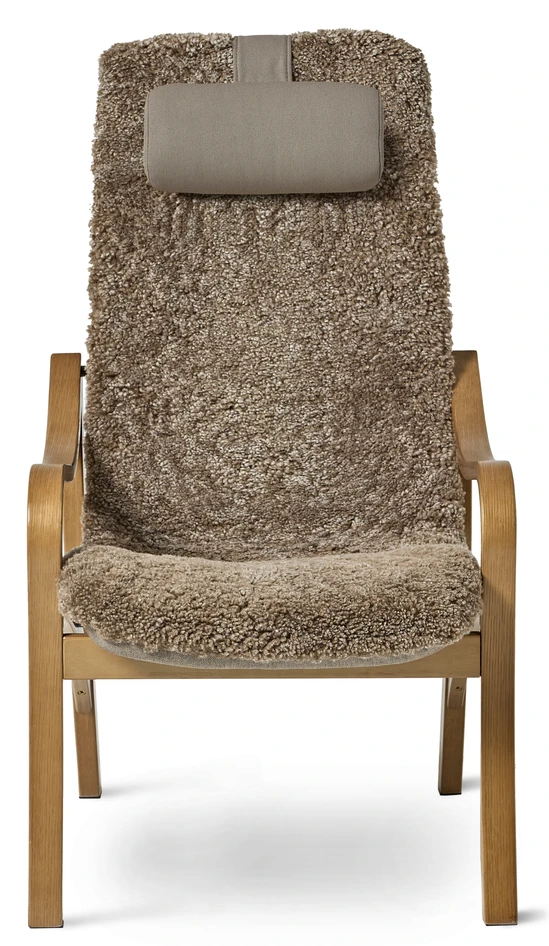 Anne - Fåtölj med fotpall - Brun