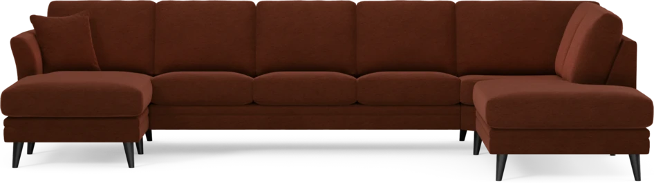 Eden - 3-sits soffa med schäslong vänster och divan höger - Orange