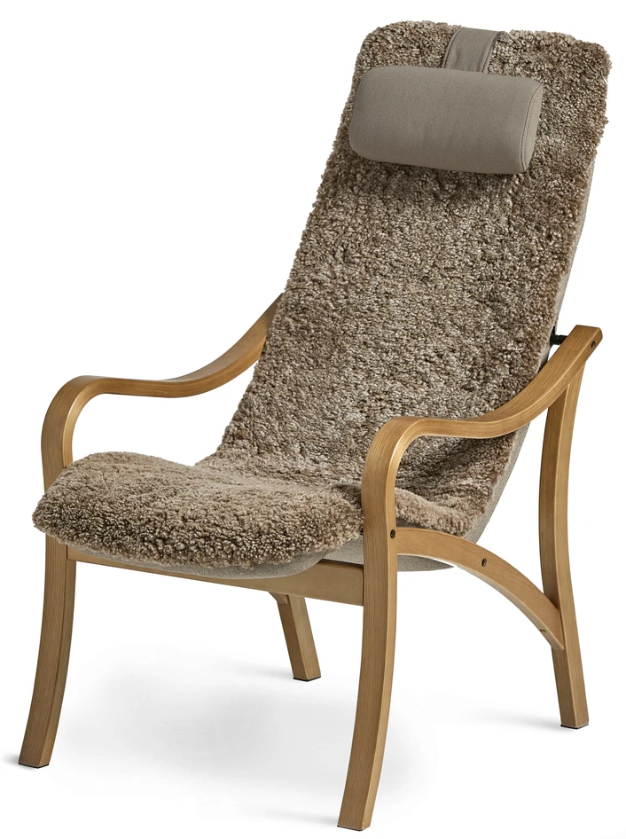 Anne - Fåtölj med fotpall - Brun