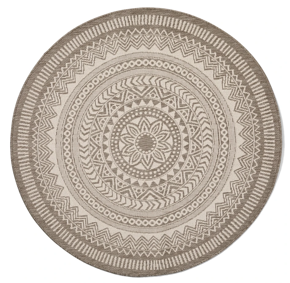 Enerum - Flatvävd matta, inom-/utomhus, Ø 120 cm - Beige