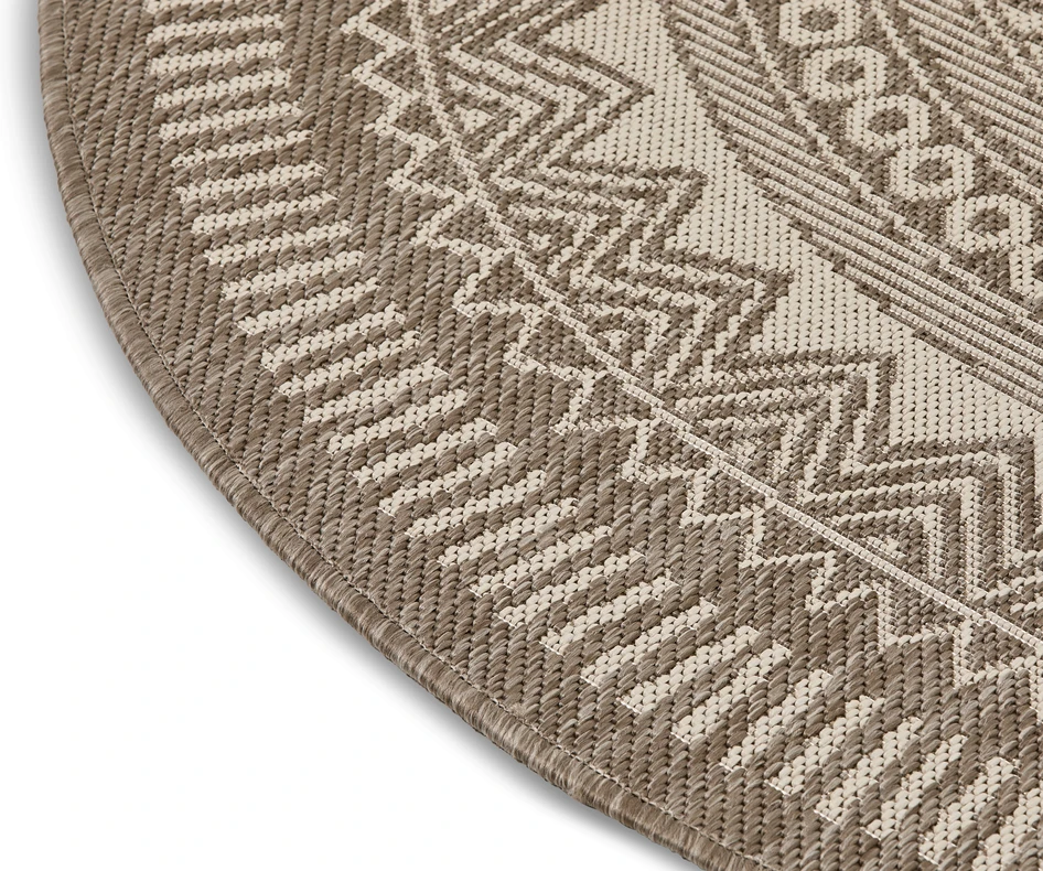 Enerum - Flatvävd matta, inom-/utomhus, Ø 120 cm - Beige