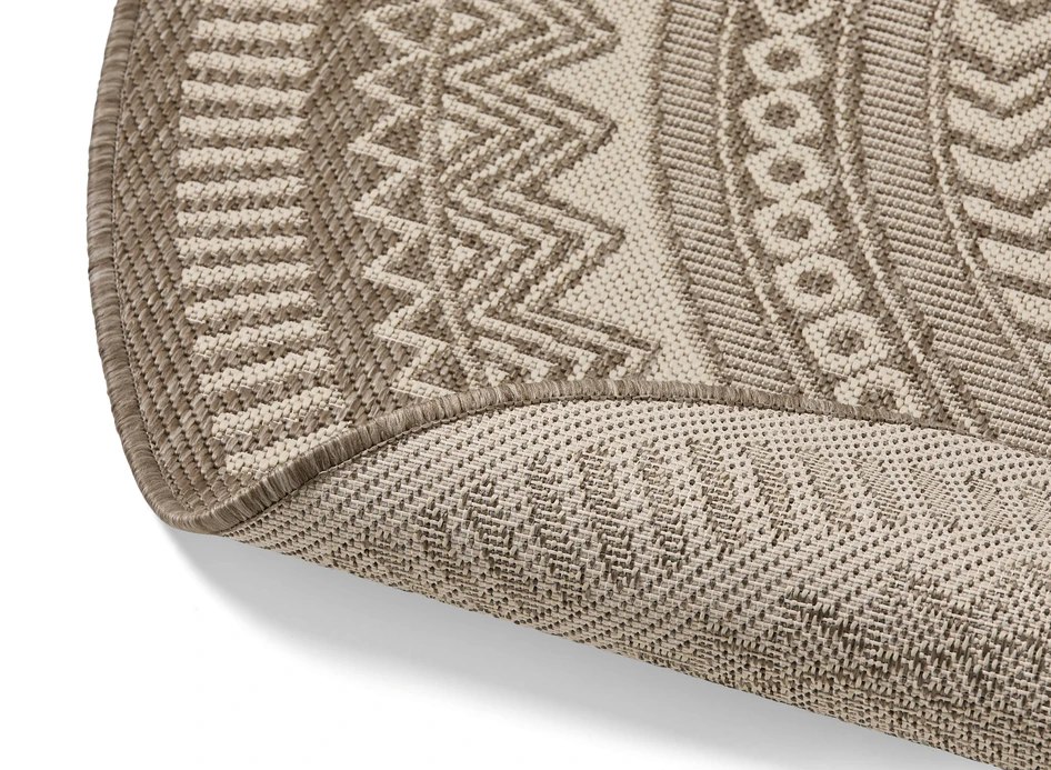 Enerum - Flatvävd matta, inom-/utomhus, Ø 120 cm - Beige