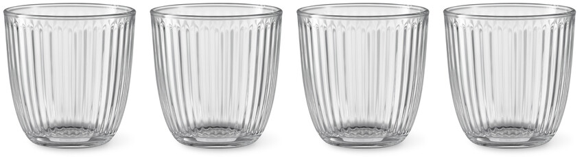 Stripe - Glas, H 8,3 Ø 8,3 cm, 29 cl, 4-pack - Vit