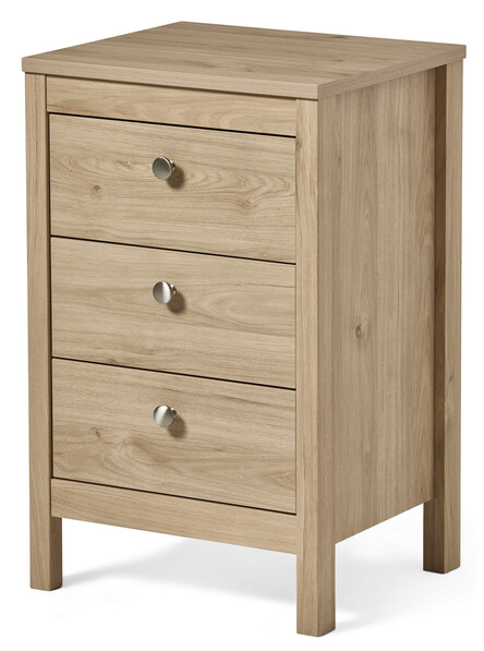 Molly - Sängbord med 3 lådor, 44x38,5x70 cm - Beige