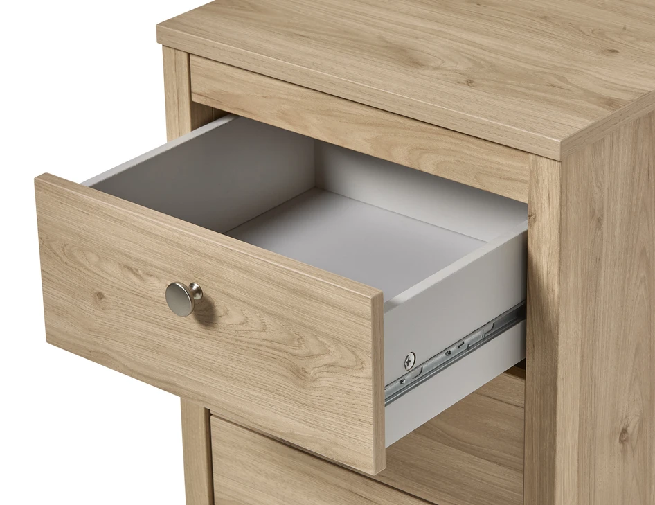 Molly - Sängbord med 3 lådor, 44x38,5x70 cm - Beige