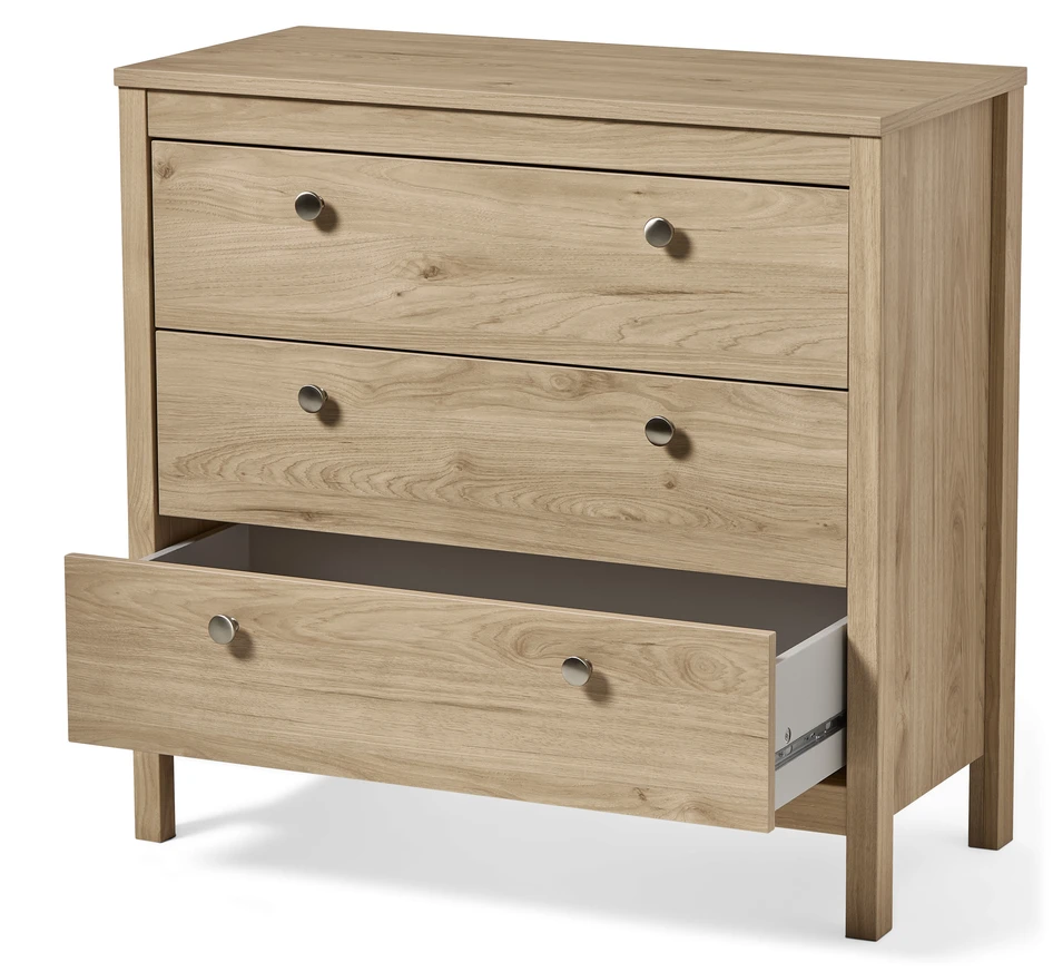 Molly - Byrå med 3 lådor, 82x38,5x80 cm - Beige