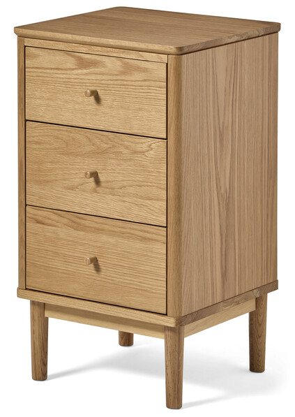 Tova - Sängbord med 3 lådor, 40x37x70 cm - Beige