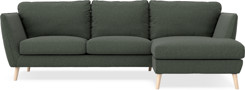Madison Lux - 2-sits soffa med schäslong höger - Grön