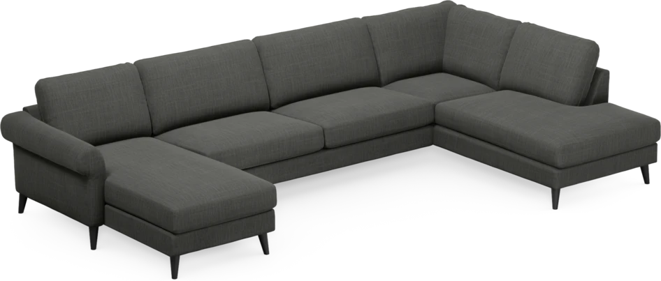 Bridge - 3-sits soffa med schäslong vänster och divan höger - Grå