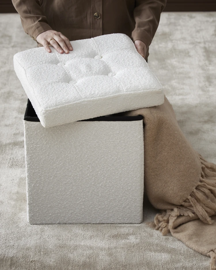 Marja - Sittpall, B 38 cm, bouclétyg - inspiration