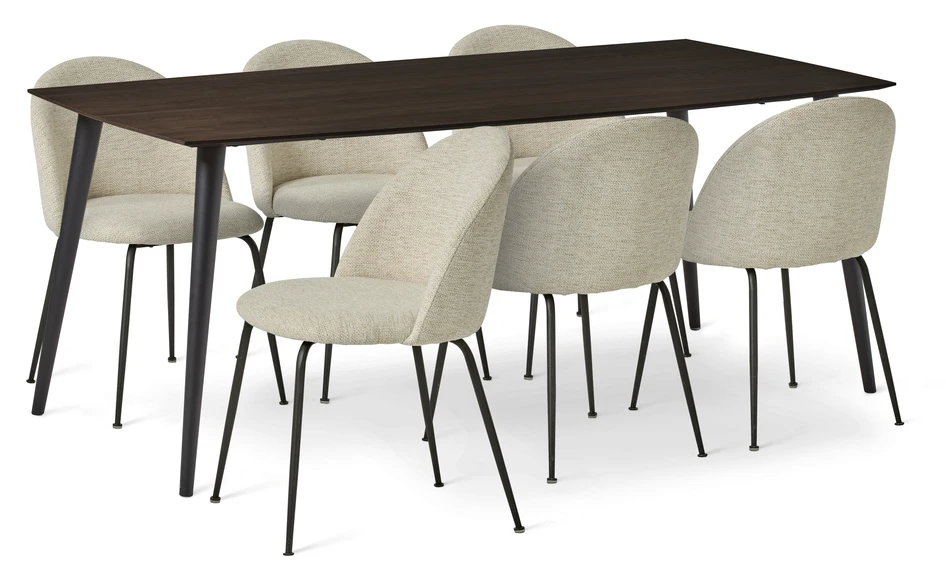 Plaine - Matgrupp med 6 stolar Kiwi - Brun