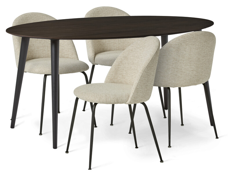 Plaine - Matgrupp med 4 stolar Kiwi - Brun
