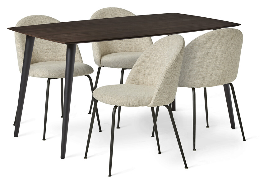 Plaine - Matgrupp med 4 stolar Kiwi - Brun