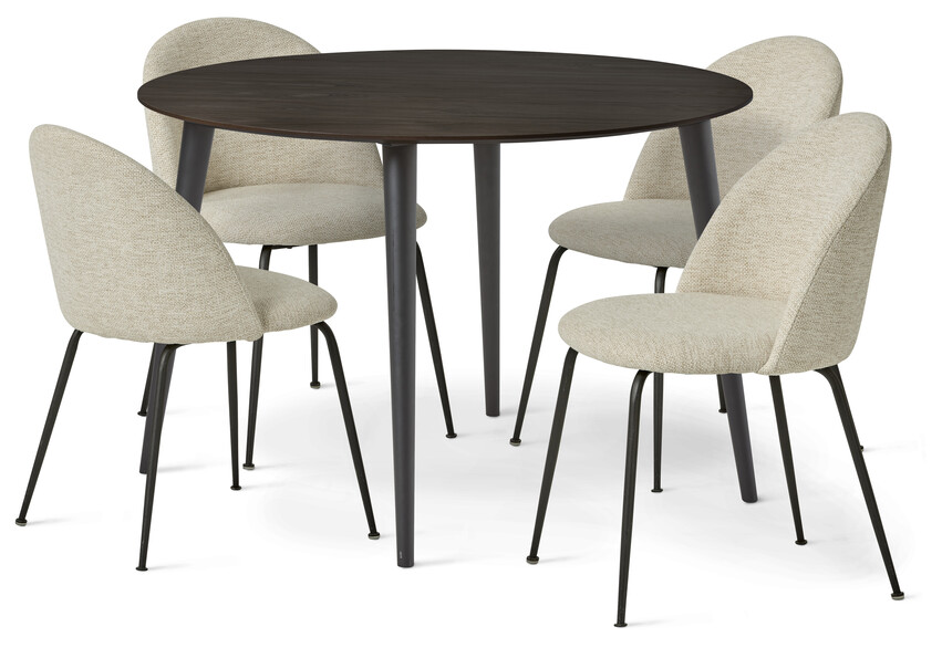 Plaine - Matgrupp med 4 stolar Kiwi - Brun