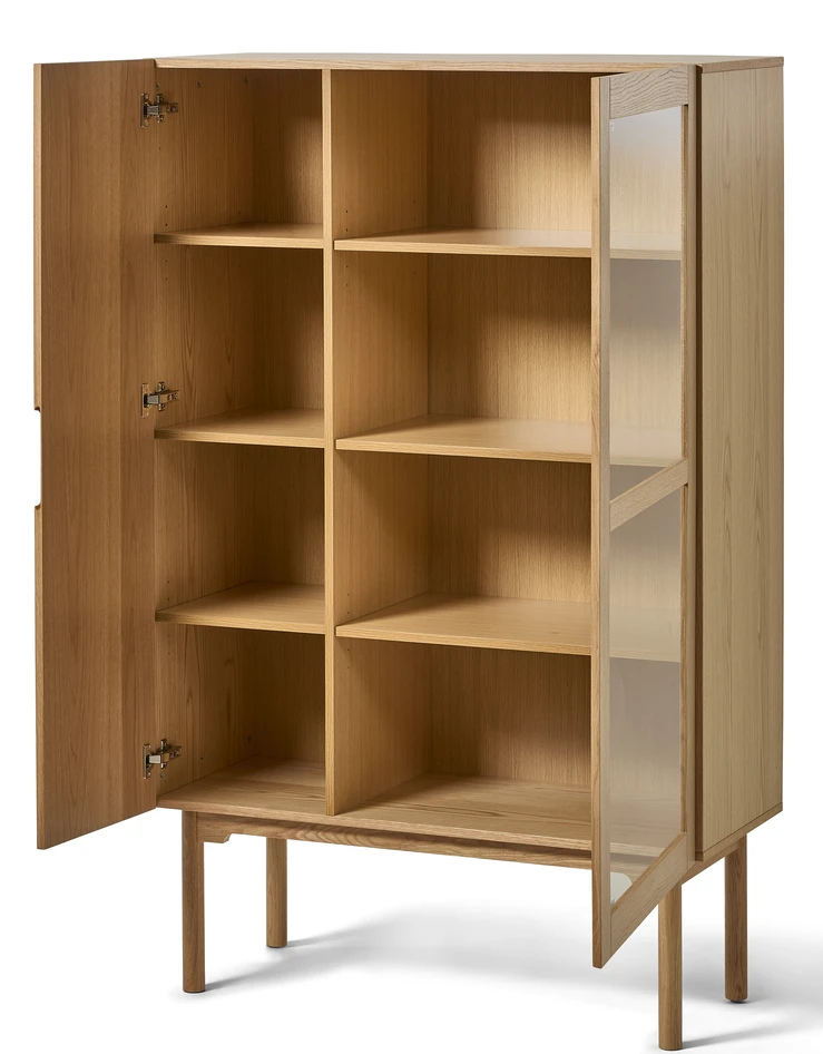 Anja - Vitrinskåp, 105x43,6x166 cm - Beige