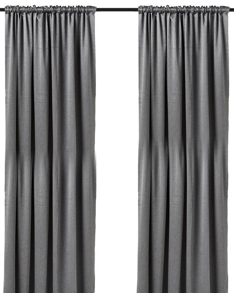 Grace - Rumsförmörkande gardin, 135x250 cm, 2-pack - Svart