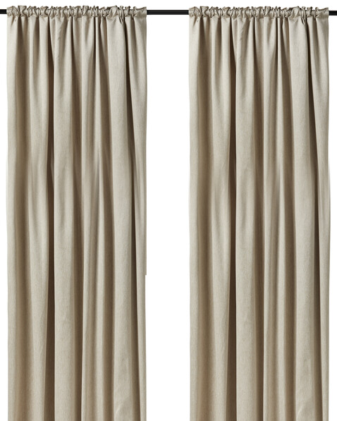 Grace - Rumsförmörkande gardin, 135x250 cm, 2-pack - Beige