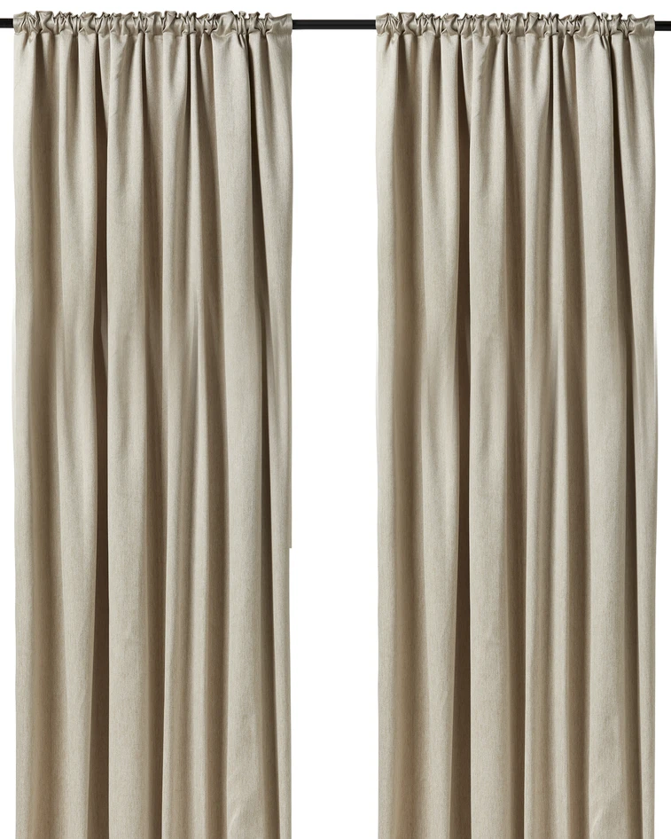 Grace - Rumsförmörkande gardin, 2-pack,135x250 cm - Beige