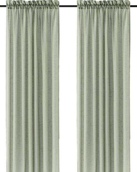 Cecilia - Gardin, 135x250 cm, 2-pack - Grön