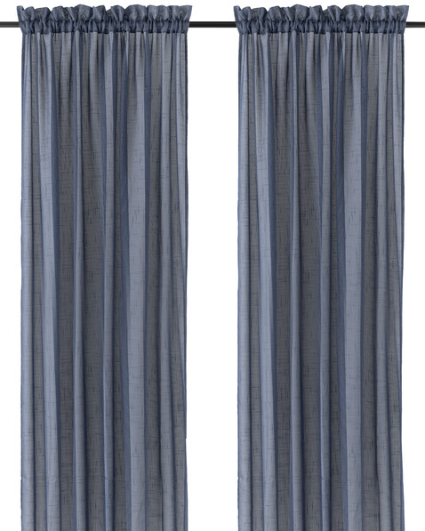 Cecilia - Gardin, 135x250 cm, 2-pack - Blå