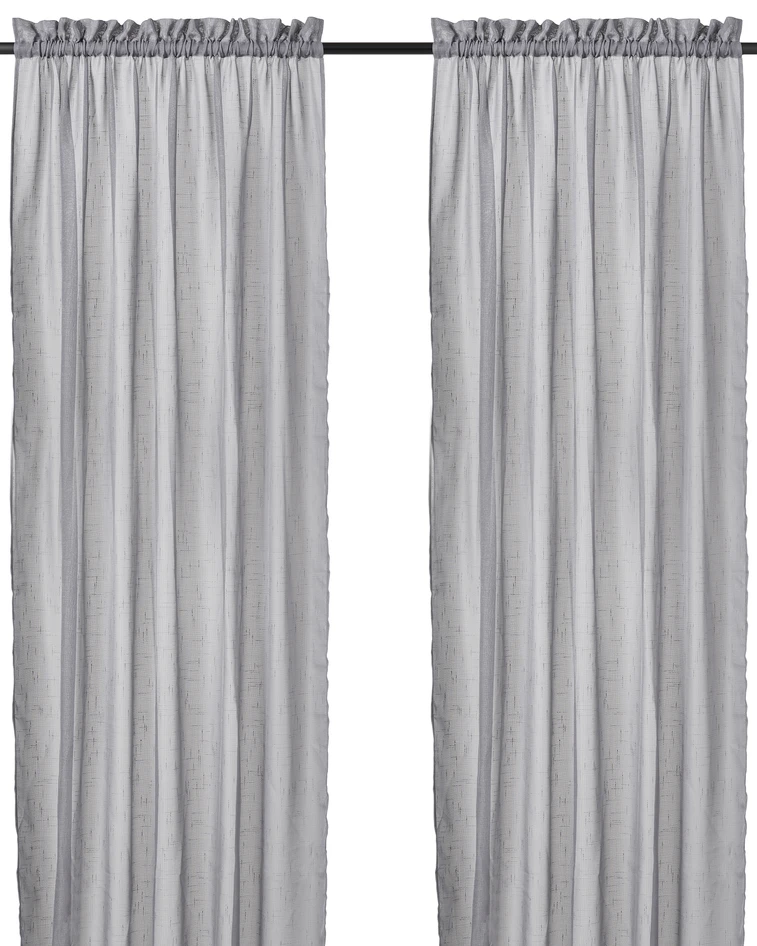 Cecilia - Gardin, 135x250 cm, 2-pack - Grå