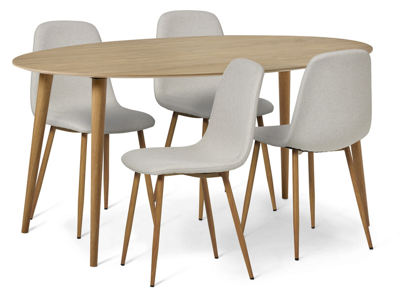 Plaine - Matgrupp med 4 stolar Tracy - Beige