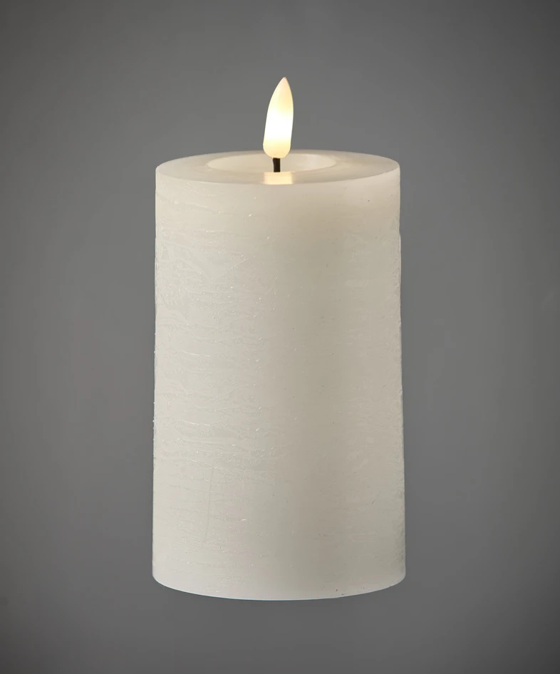 Skimra - LED-ljus, H 12 Ø 7,5 cm, timer - Vit