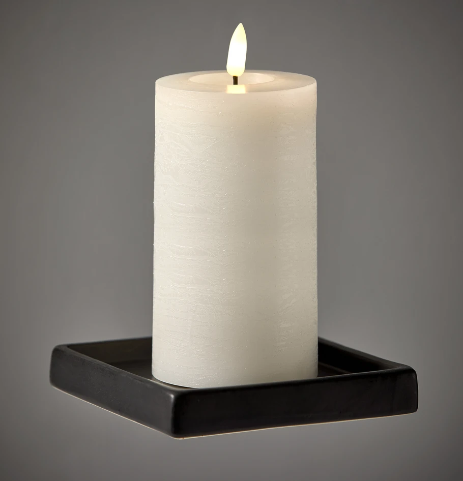Skimra - LED-ljus, H 14,5 Ø 7,5 cm, timer - Vit