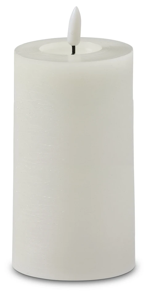 Skimra - LED-ljus, H 14,5 Ø 7,5 cm, timer - Vit