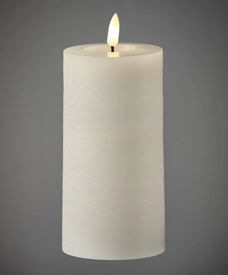 Skimra - LED-ljus, H 14,5 Ø 7,5 cm, timer - Vit