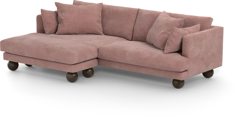 Harper - 4-sits med schäslong XL vänster - Rosa